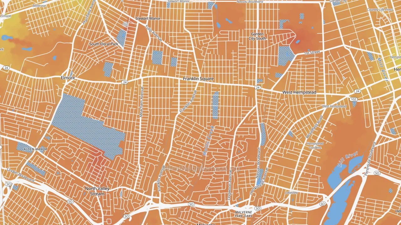 Transit Grade map of 11010, NY