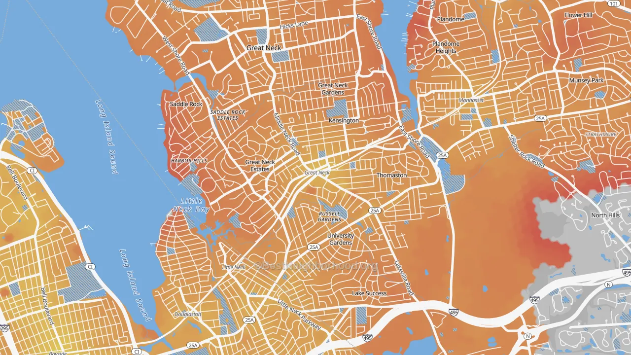 Transit Grade map of 11021, NY