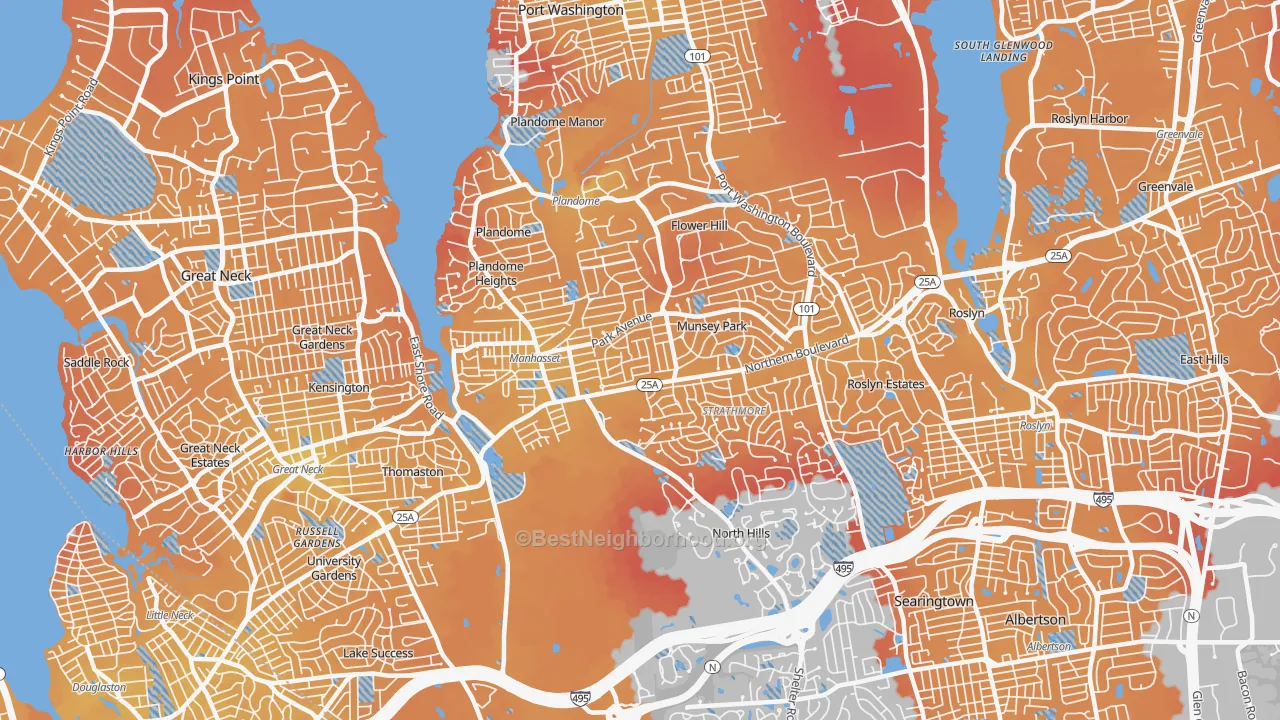 Transit Grade map of 11030, NY