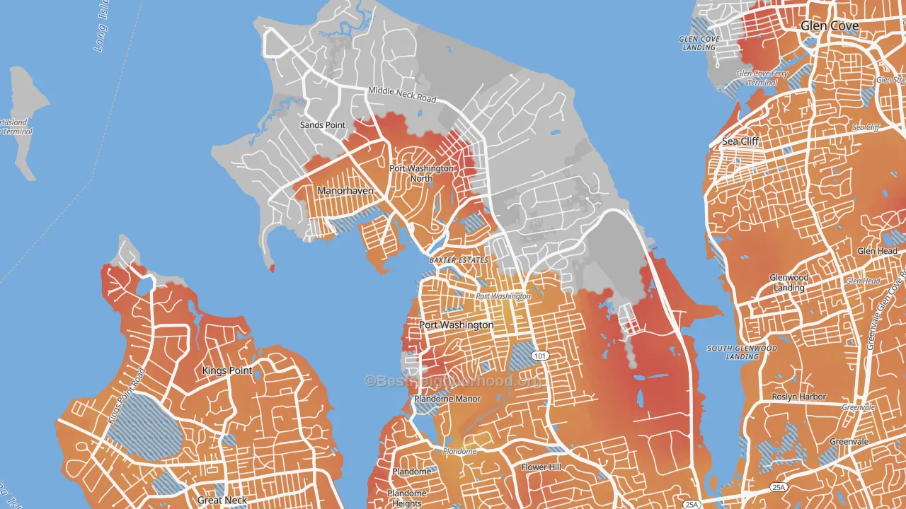 Transit Grade map of 11050, NY