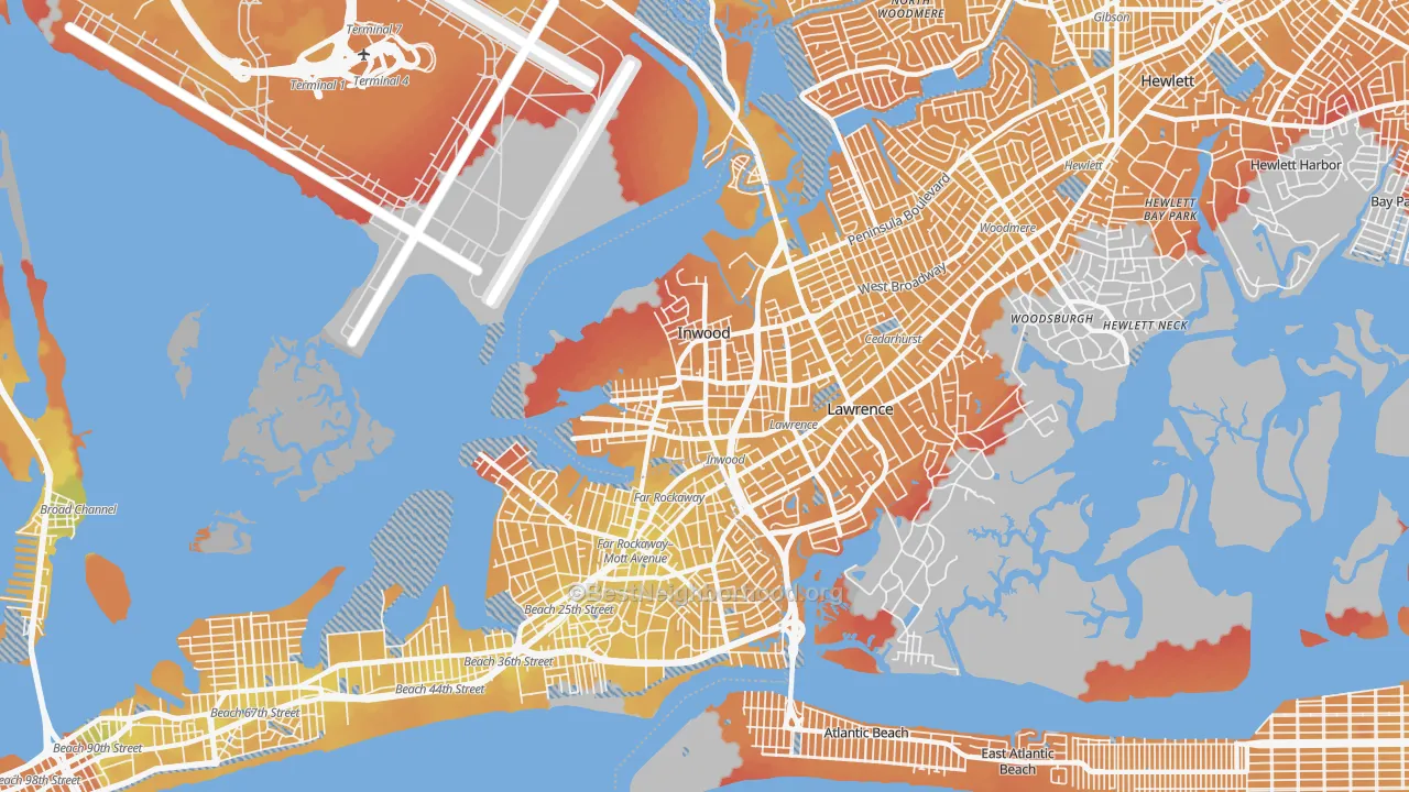 Transit Grade map of 11096, NY