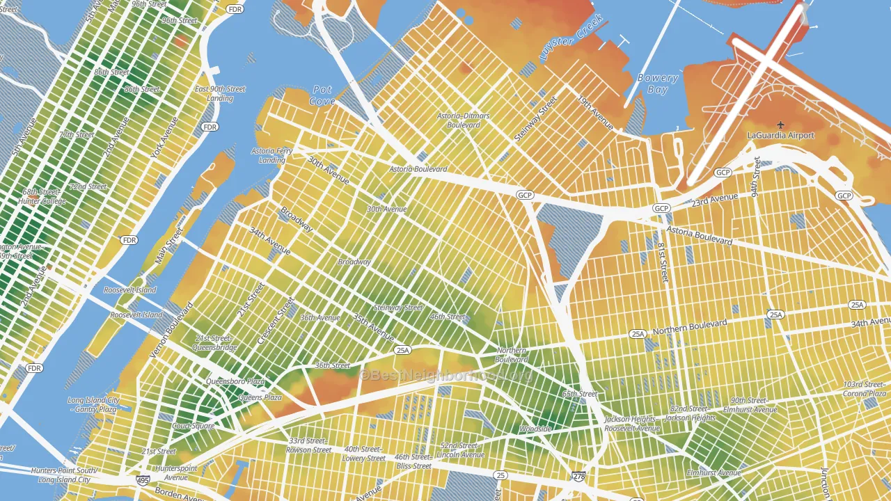 Transit Grade map of 11103, NY