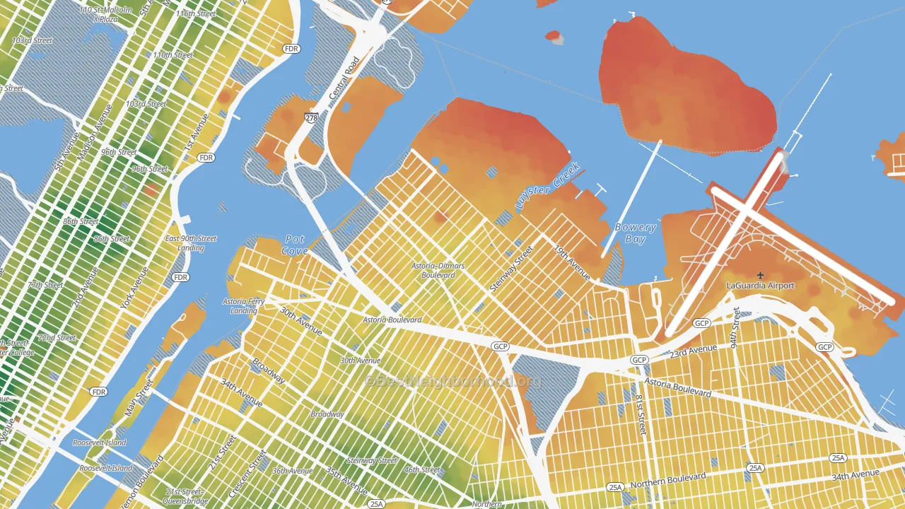 Transit Grade map of 11105, NY
