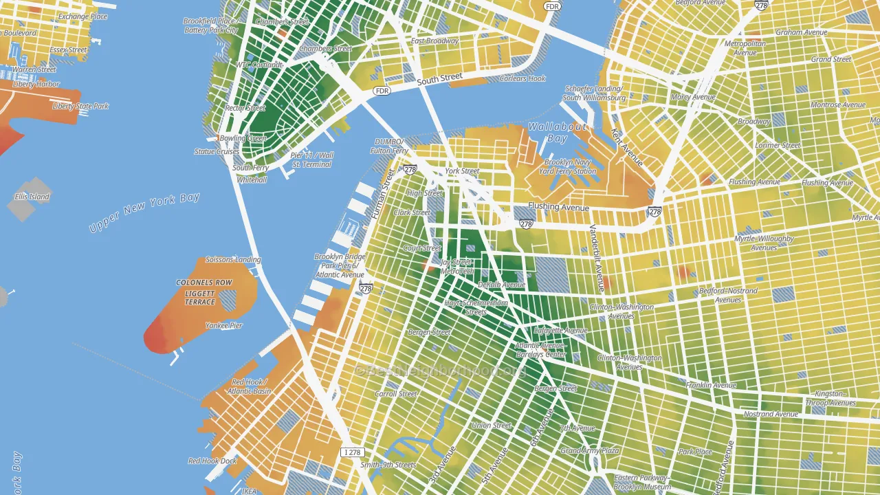 Transit Grade map of 11201, NY
