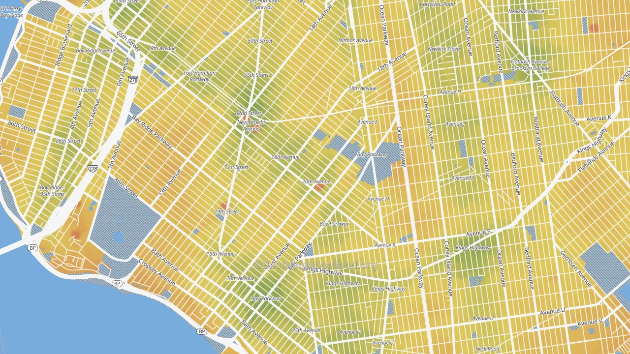 Transit Grade map of 11204, NY
