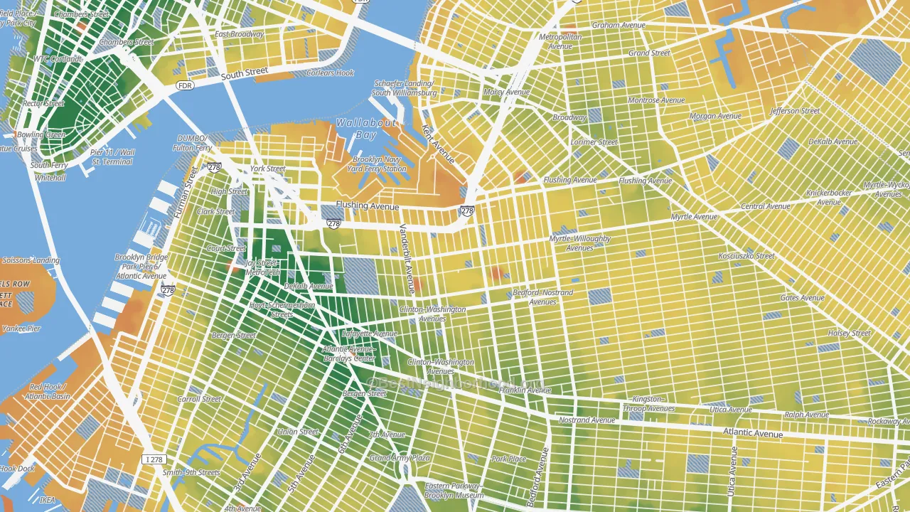 Transit Grade map of 11205, NY