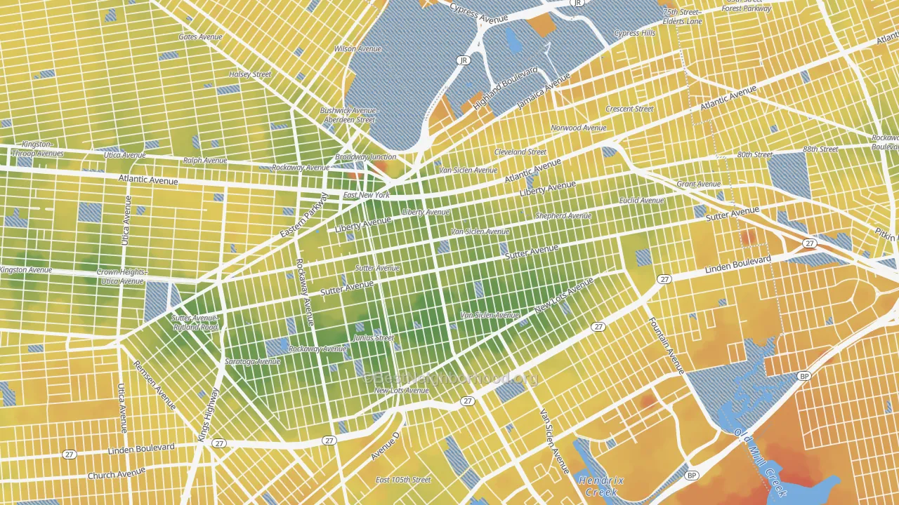 Transit Grade map of 11207, NY