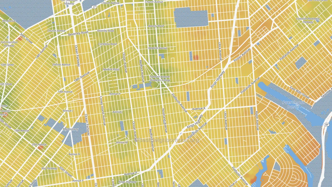 Transit Grade map of 11210, NY
