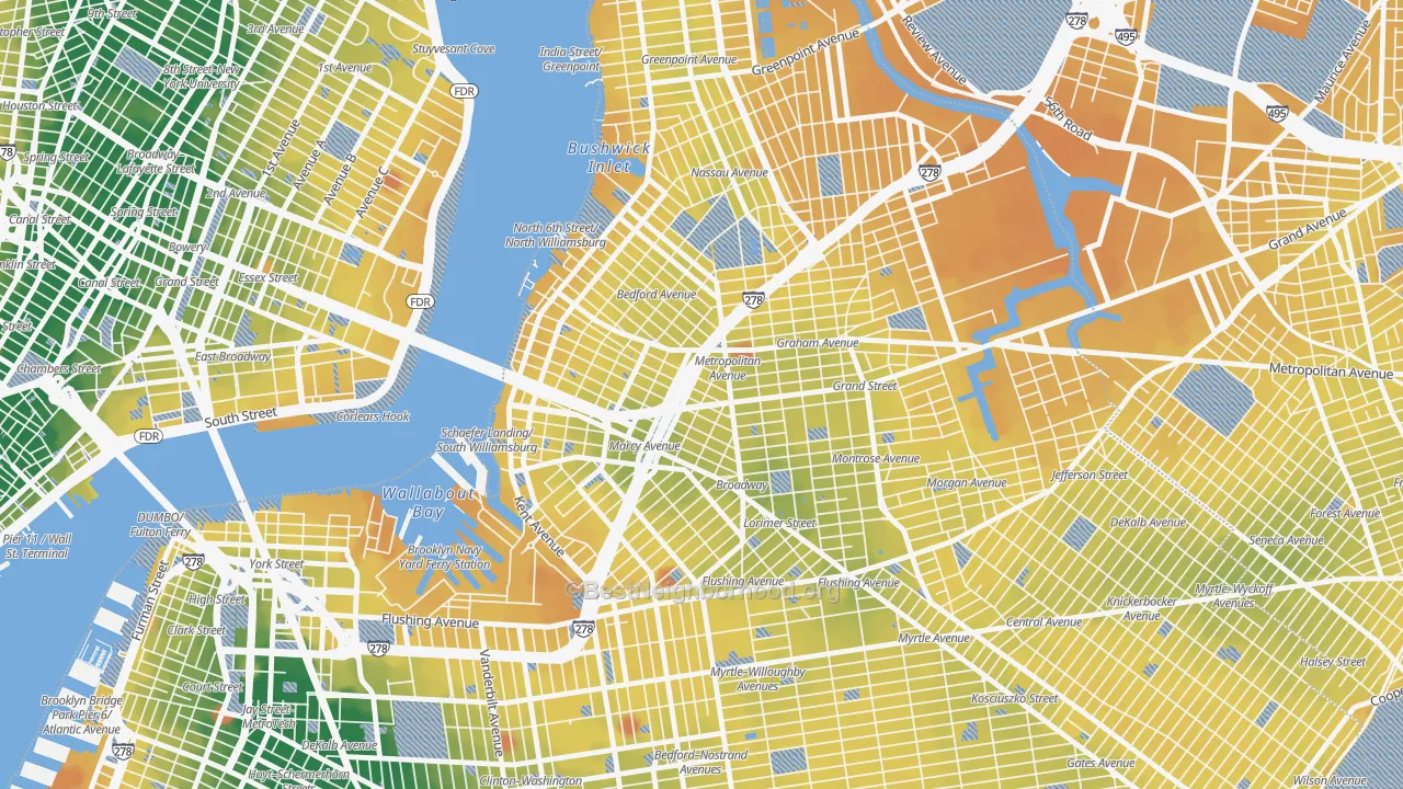 Transit Grade map of 11211, NY