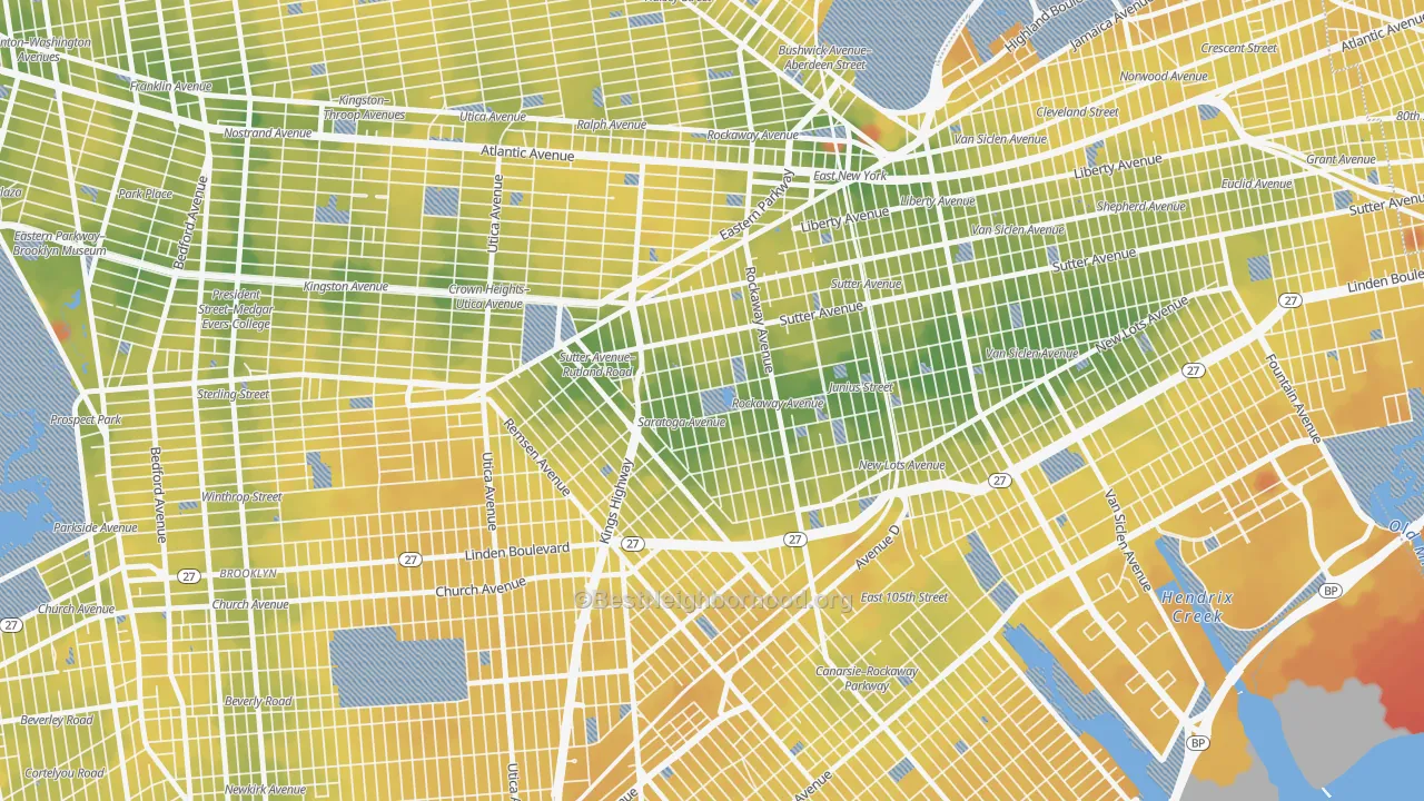 Transit Grade map of 11212, NY