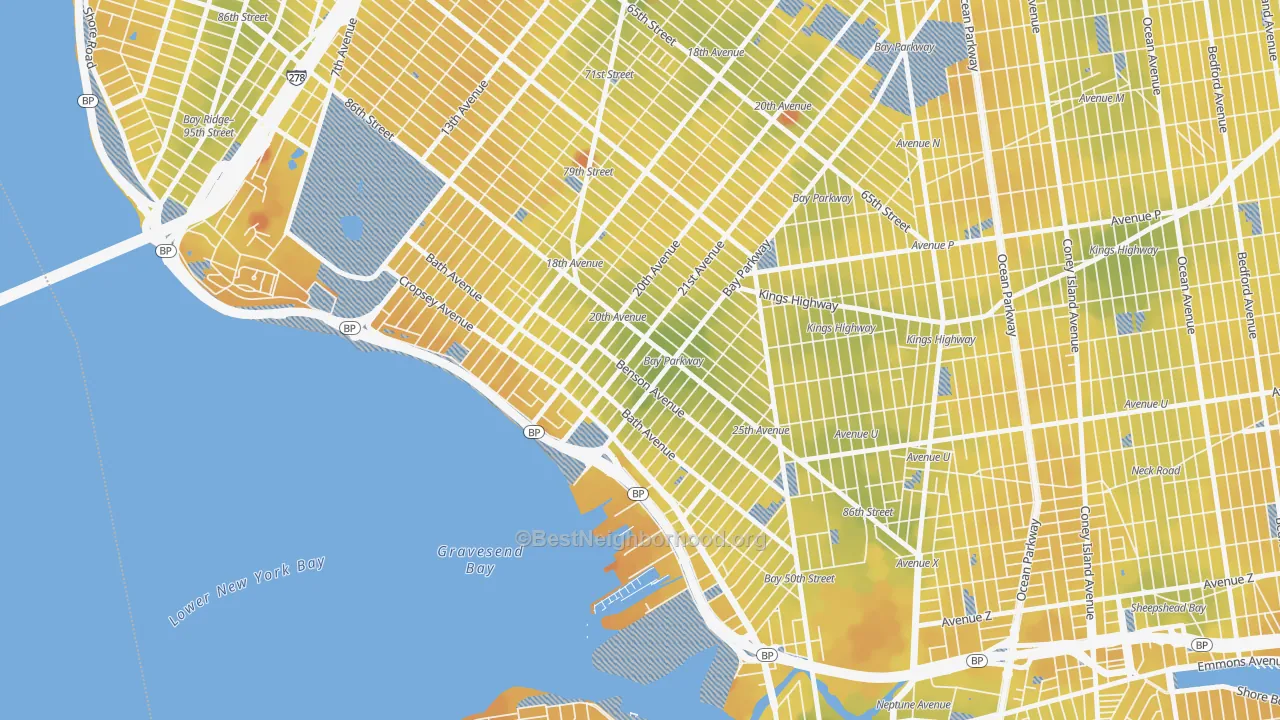 Transit Grade map of 11214, NY