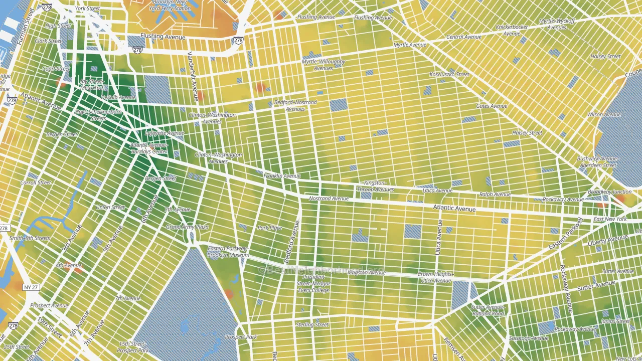 Transit Grade map of 11216, NY