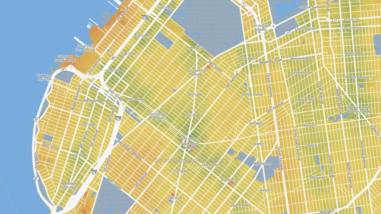 Transit Grade map of 11219, NY