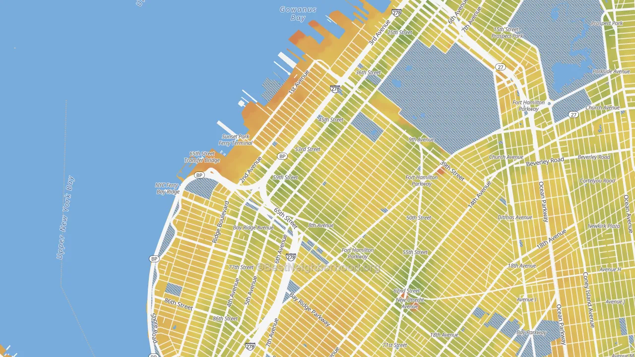 Transit Grade map of 11220, NY