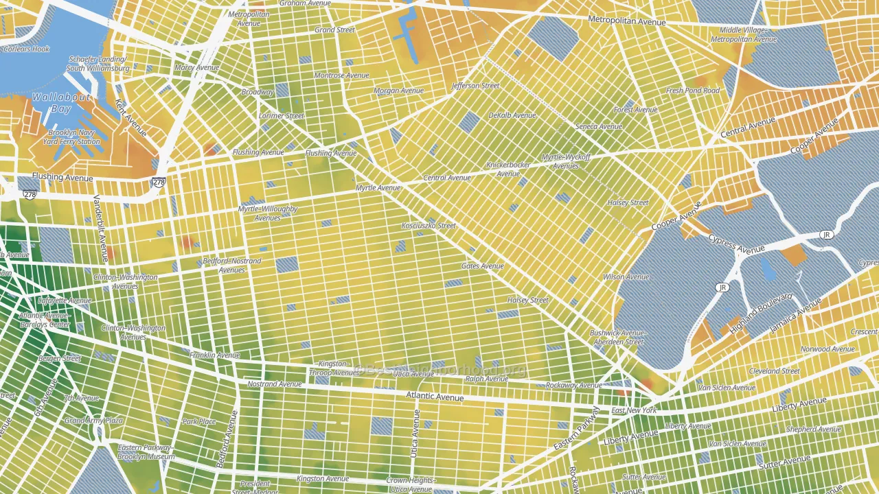 Transit Grade map of 11221, NY