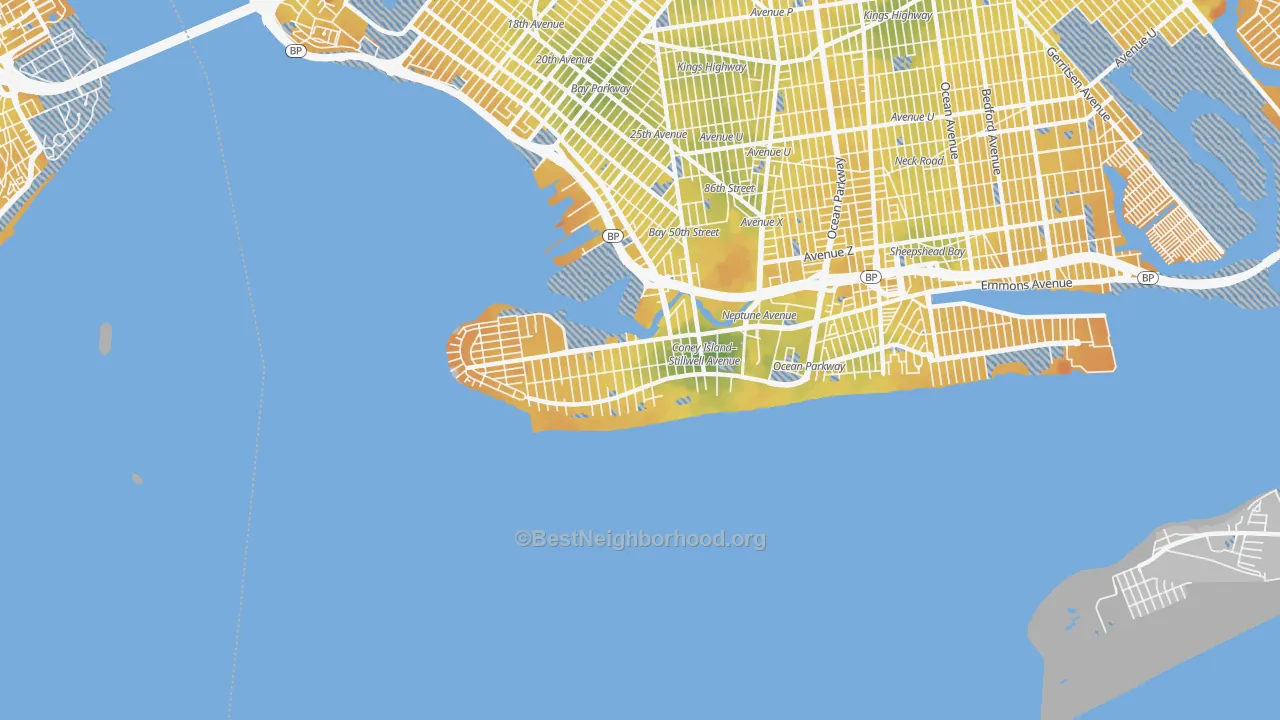 Transit Grade map of 11224, NY