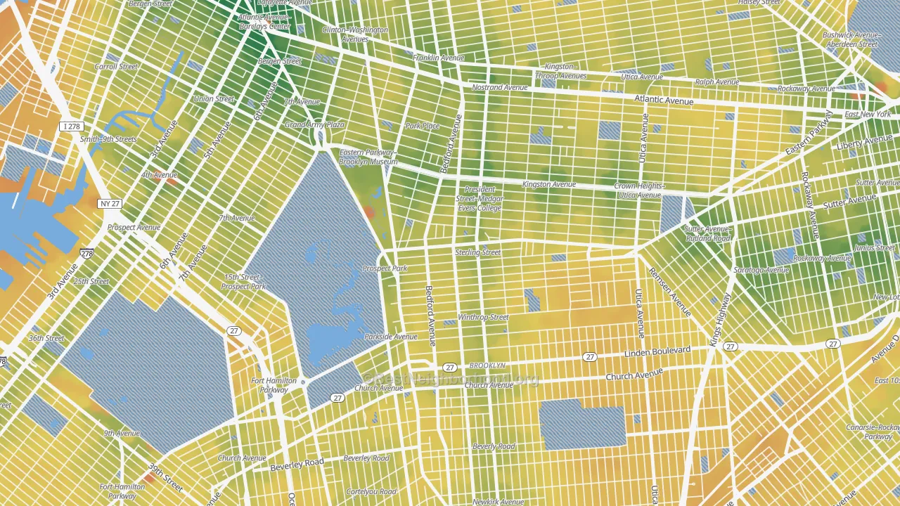 Transit Grade map of 11225, NY