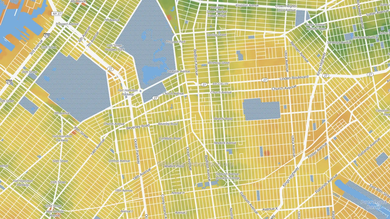 Transit Grade map of 11226, NY