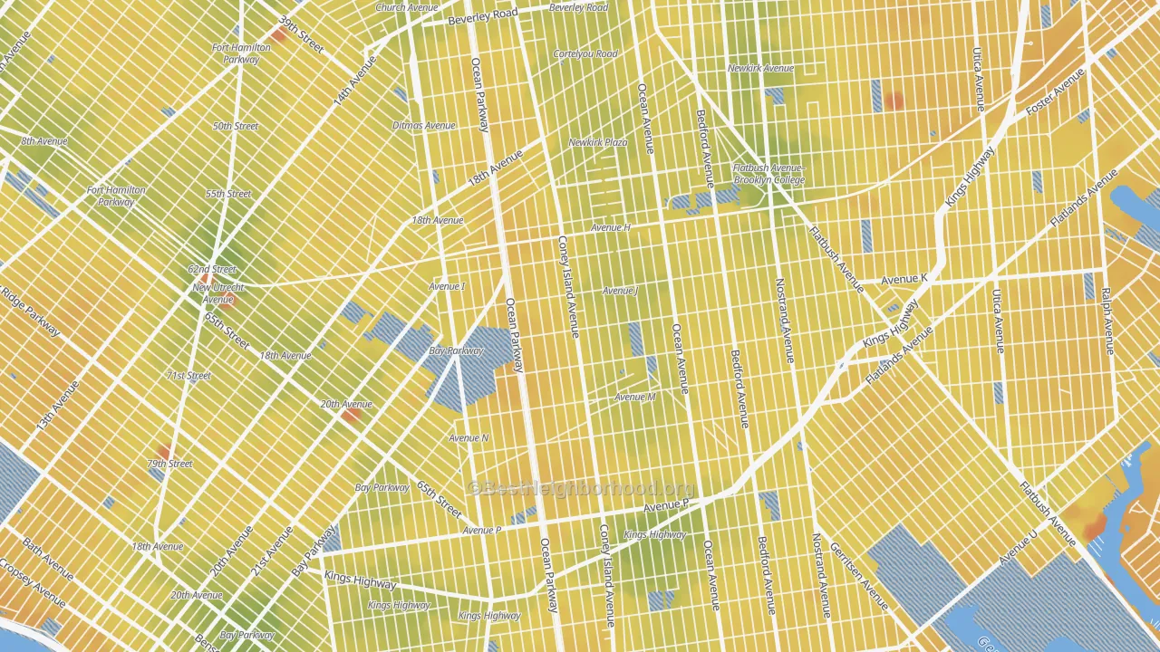 Transit Grade map of 11230, NY