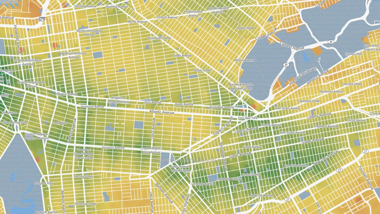 Transit Grade map of 11233, NY