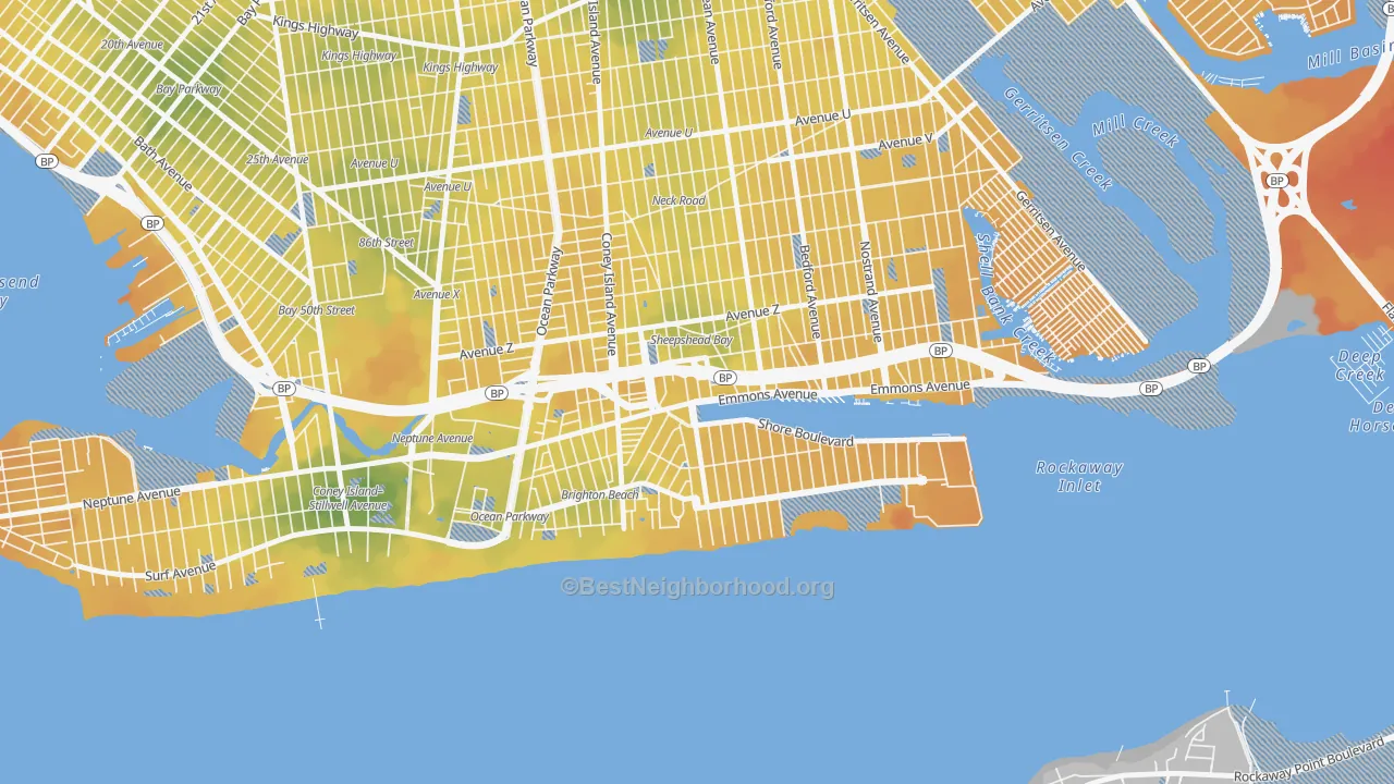 Transit Grade map of 11235, NY