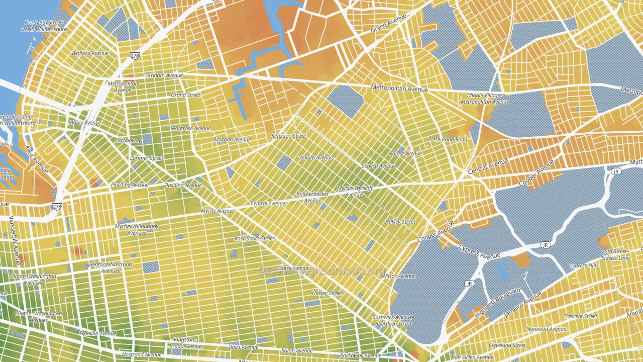 Transit Grade map of 11237, NY