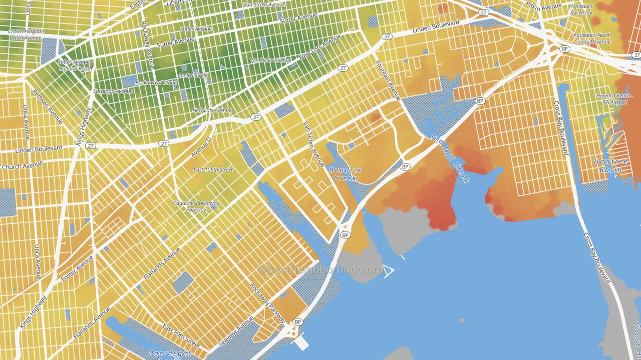 Transit Grade map of 11239, NY