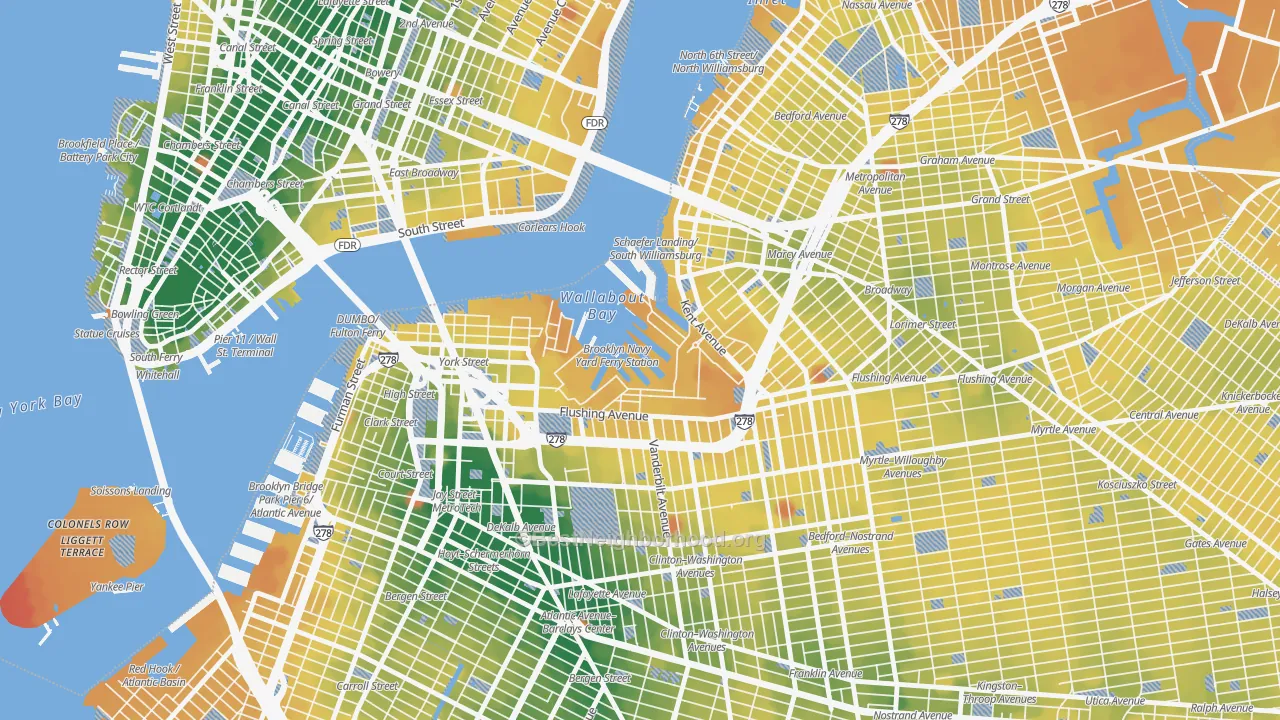 Transit Grade map of 11251, NY