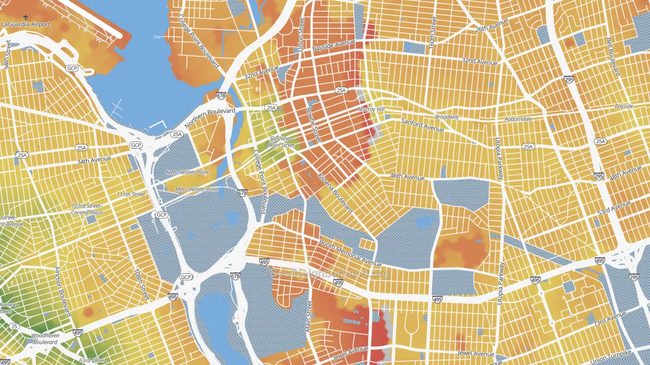 Transit Grade map of 11355, NY