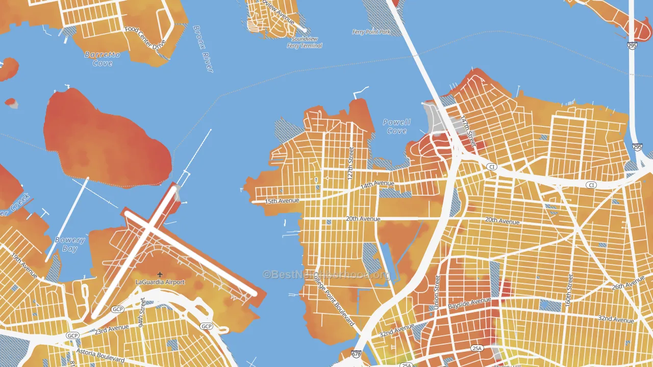 Transit Grade map of 11356, NY