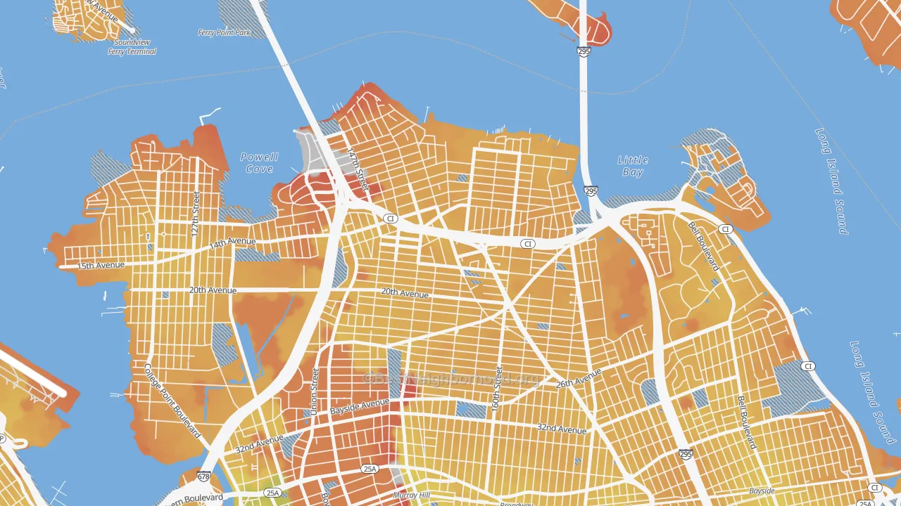 Transit Grade map of 11357, NY