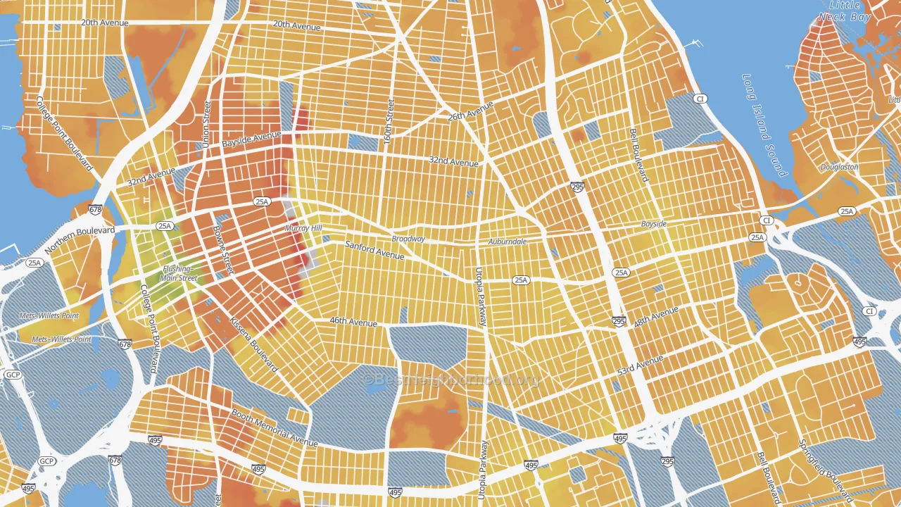 Transit Grade map of 11358, NY