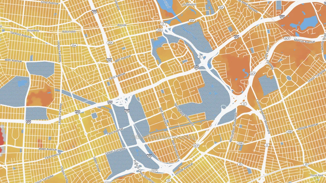 Transit Grade map of 11364, NY