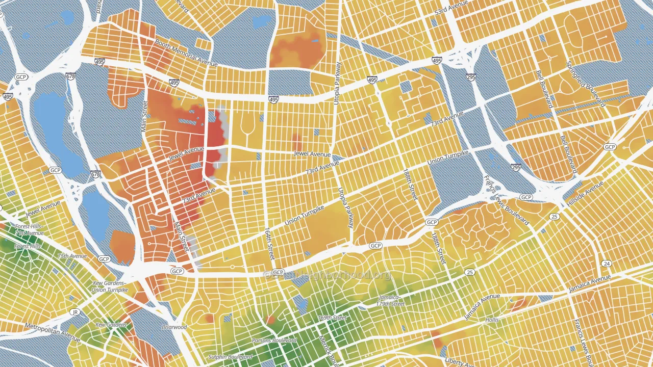 Transit Grade map of 11366, NY