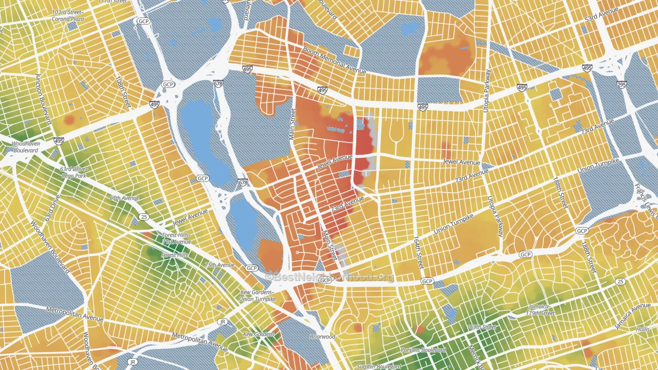 Transit Grade map of 11367, NY