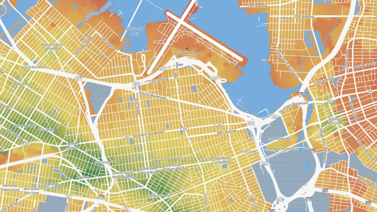 Transit Grade map of 11369, NY