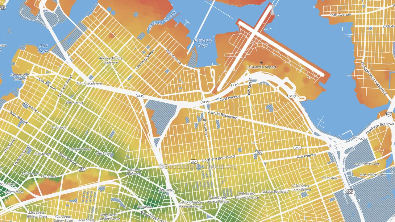 Transit Grade map of 11370, NY