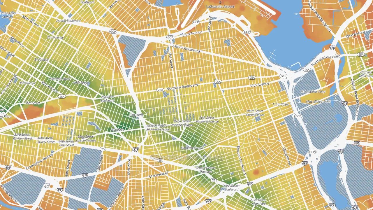 Transit Grade map of 11372, NY