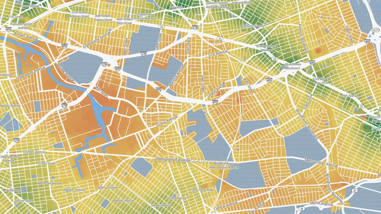Transit Grade map of 11378, NY