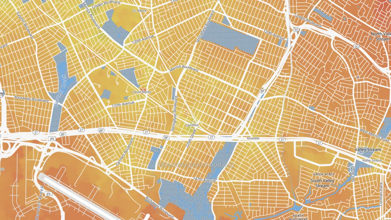 Transit Grade map of 11413, NY