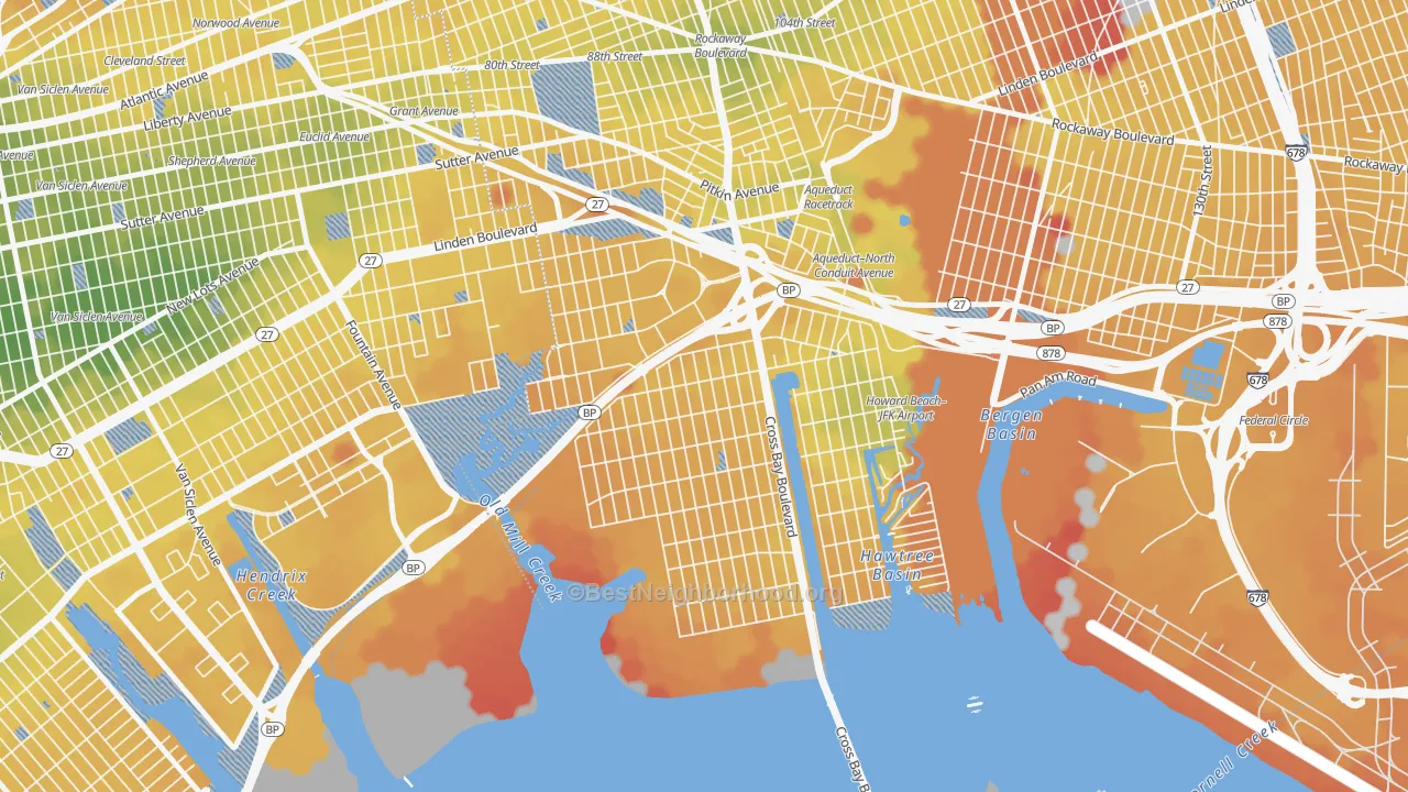 Transit Grade map of 11414, NY