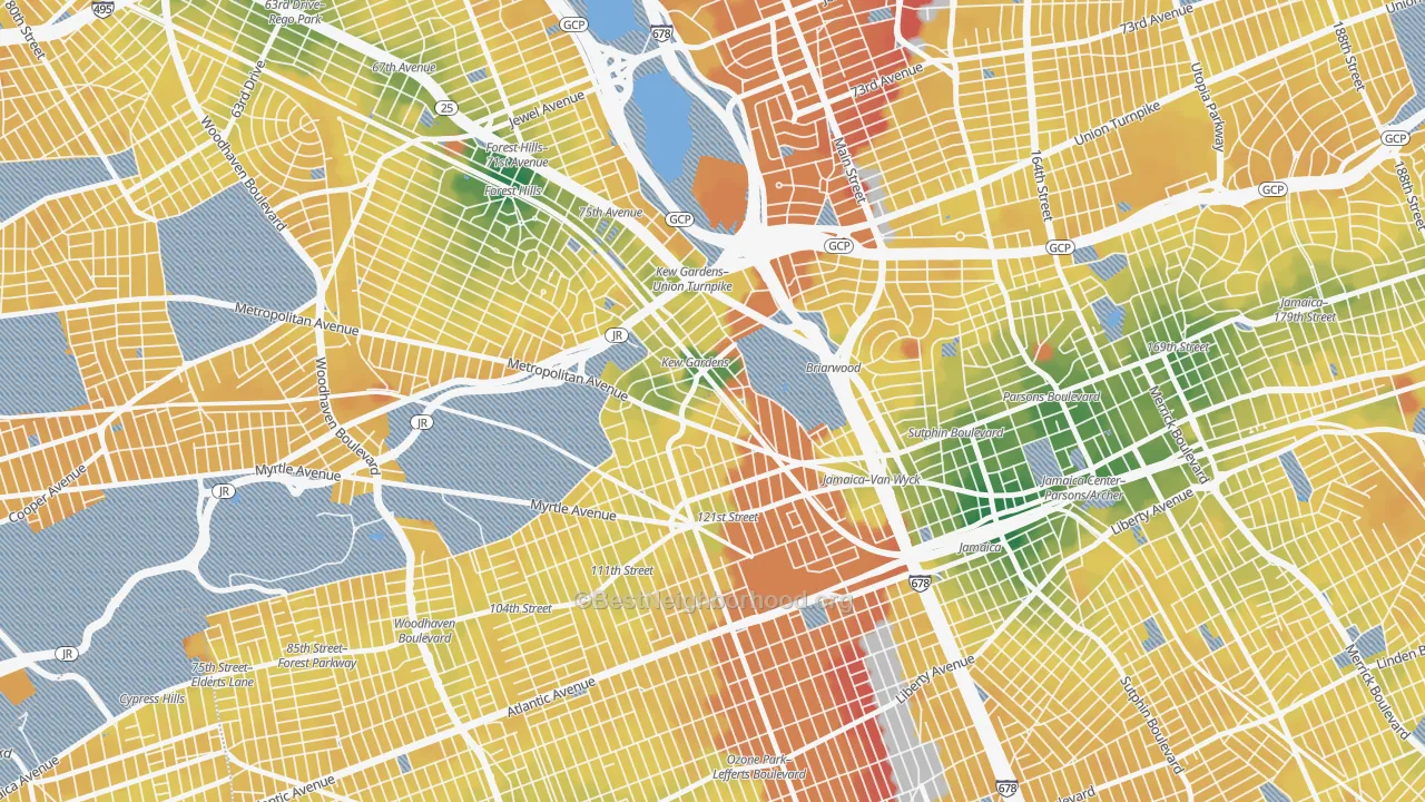 Transit Grade map of 11415, NY