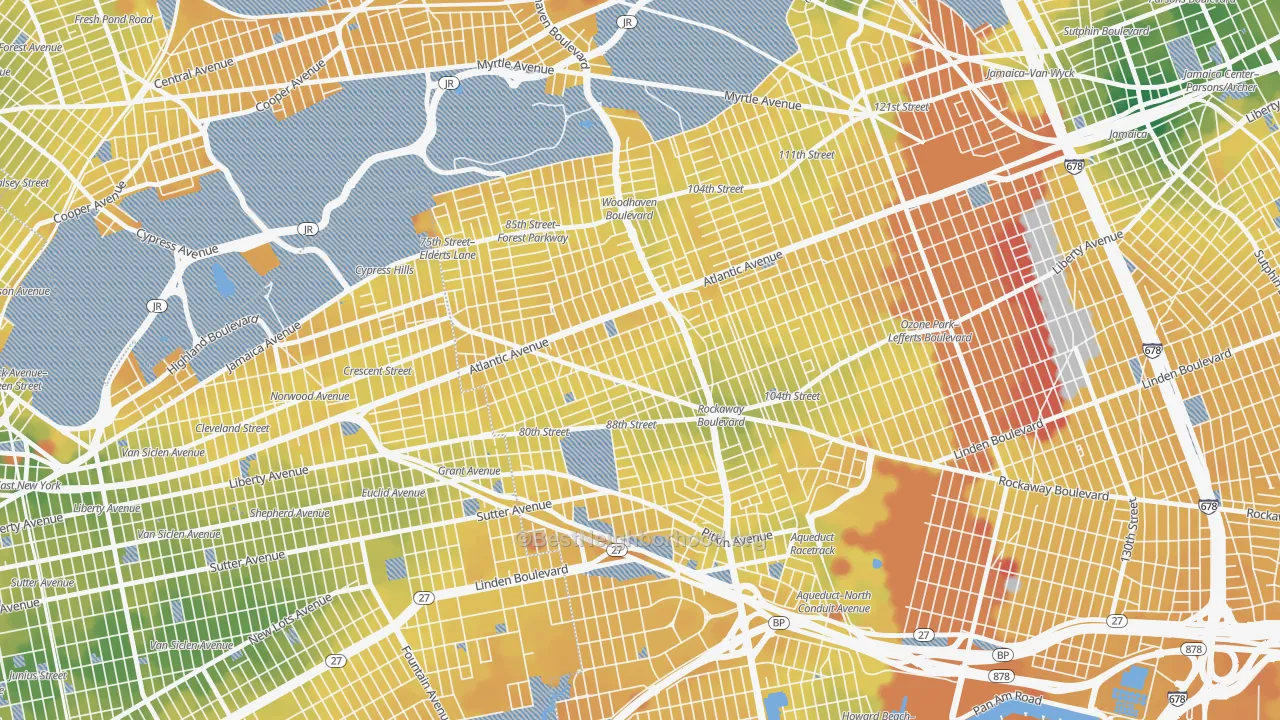 Transit Grade map of 11416, NY