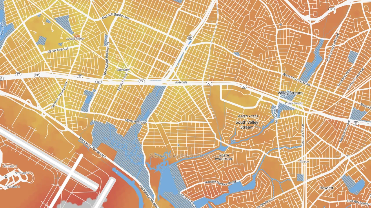 Transit Grade map of 11422, NY