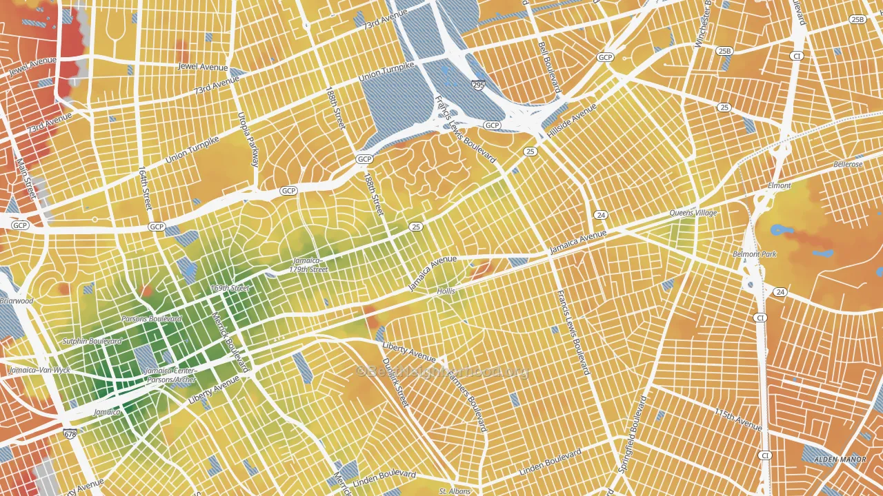 Transit Grade map of 11423, NY