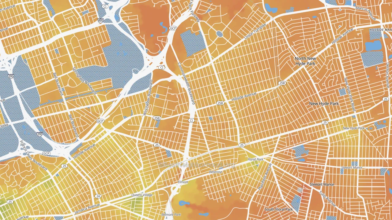Transit Grade map of 11426, NY