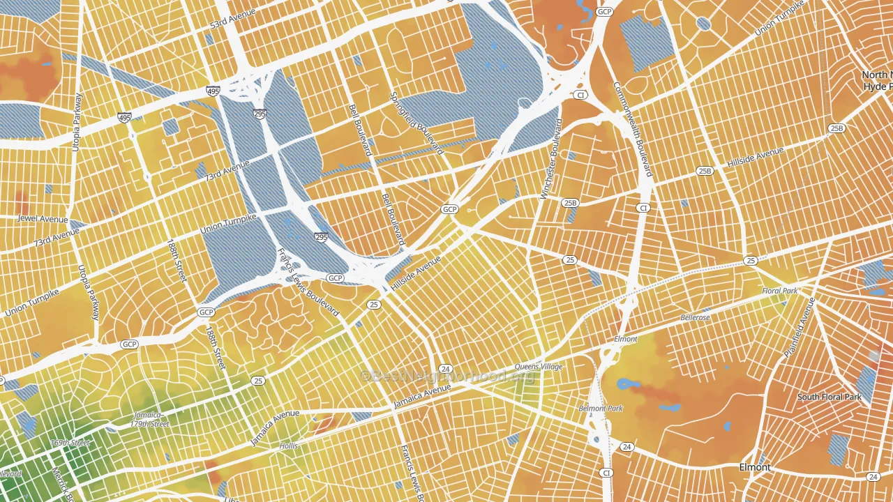Transit Grade map of 11427, NY