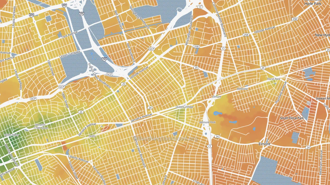 Transit Grade map of 11428, NY