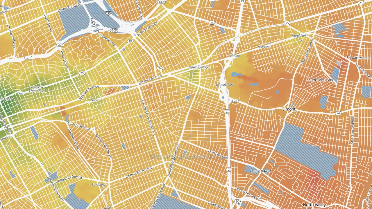 Transit Grade map of 11429, NY