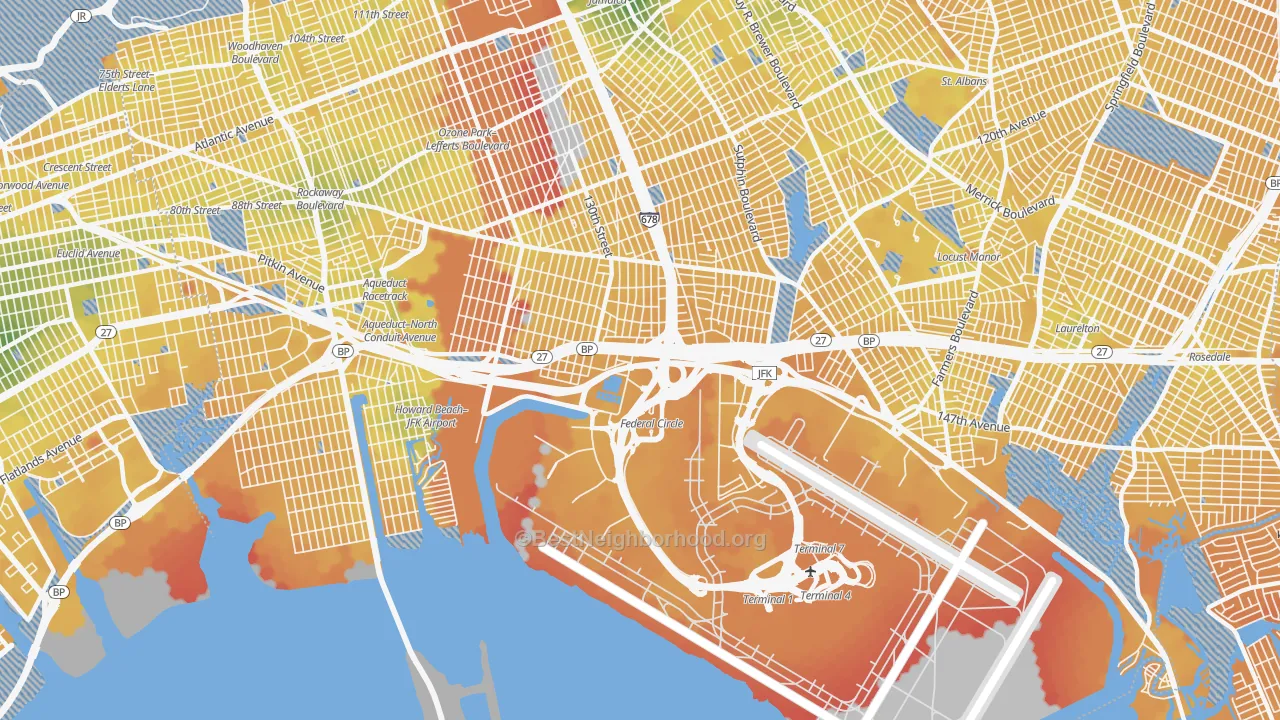 Transit Grade map of 11430, NY